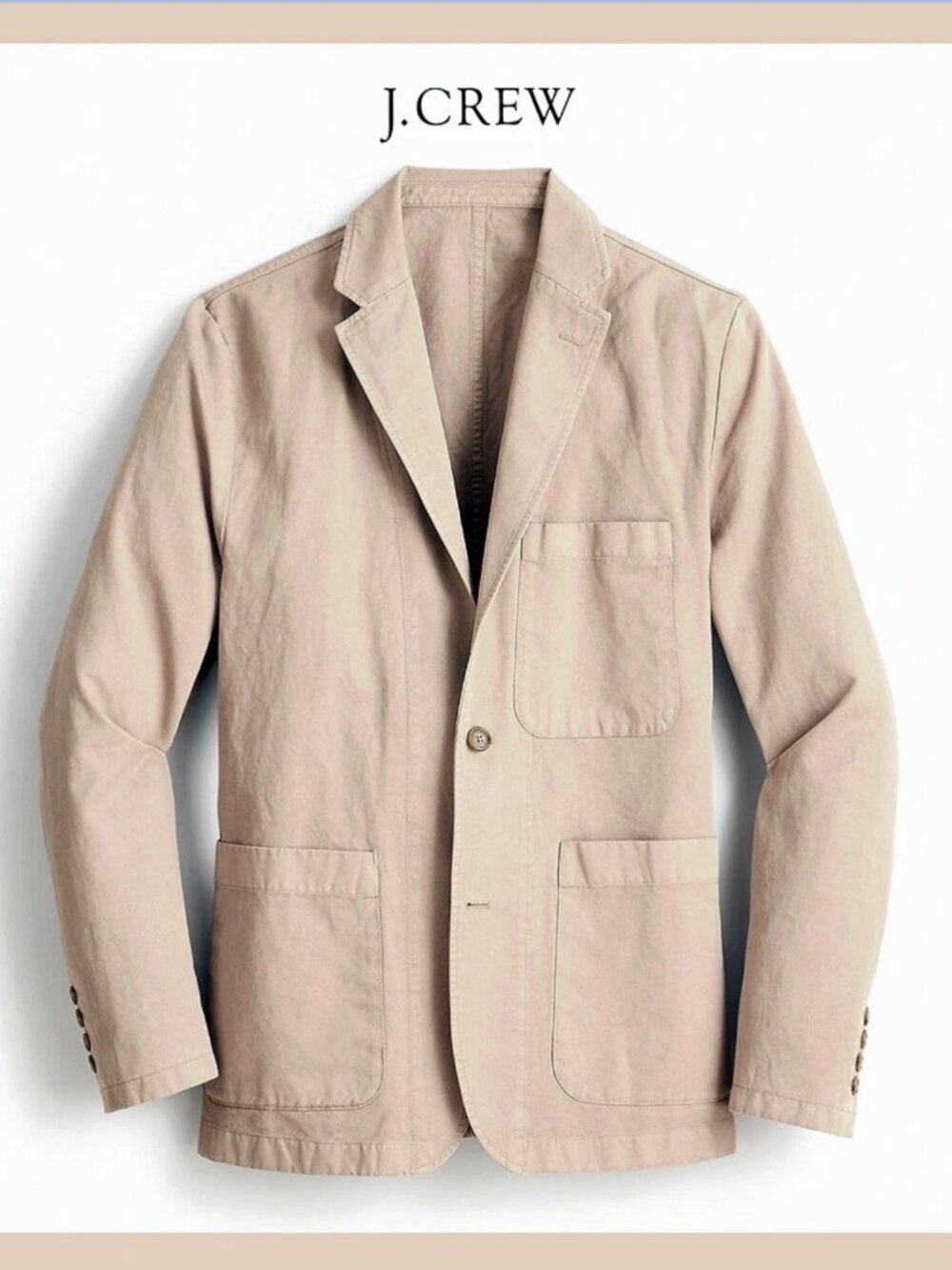 NWT JCREW Garment Dyed Chino Blazer Sport Coat Chore Jacket Mens 42 Khaki NEW